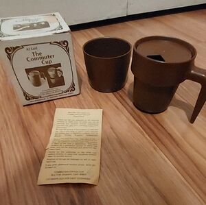 Vintage Retro The Commuter Cup 1970s Brown Plastic Travel Mug USA Made